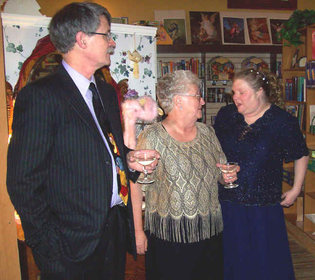 John Gordon, Elsie Adams, and Beverly Adams-Gordon at the Art Exhibition grand opening