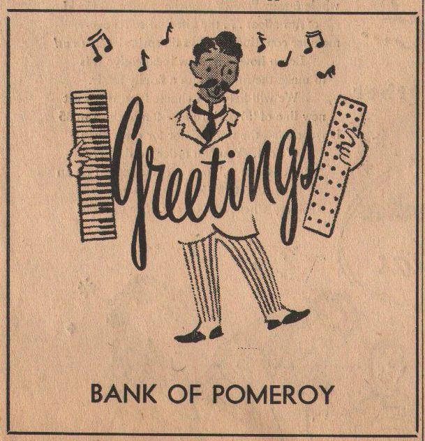 Merry Christmas from the 80 plus retail businesses in 1956 Pomeroy