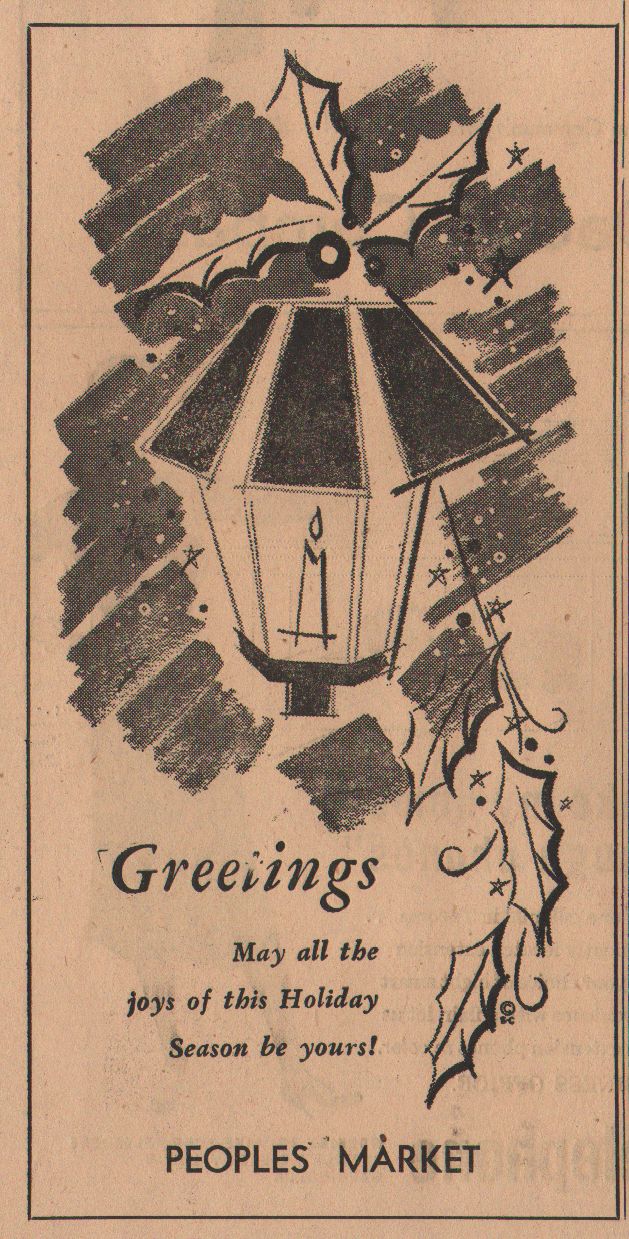 Merry Christmas from the 80 plus retail businesses in 1956 Pomeroy
