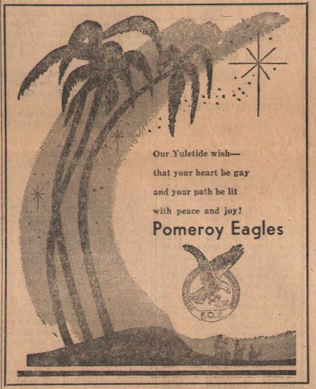 Merry Christmas from the 80 plus retail businesses in 1956 Pomeroy
