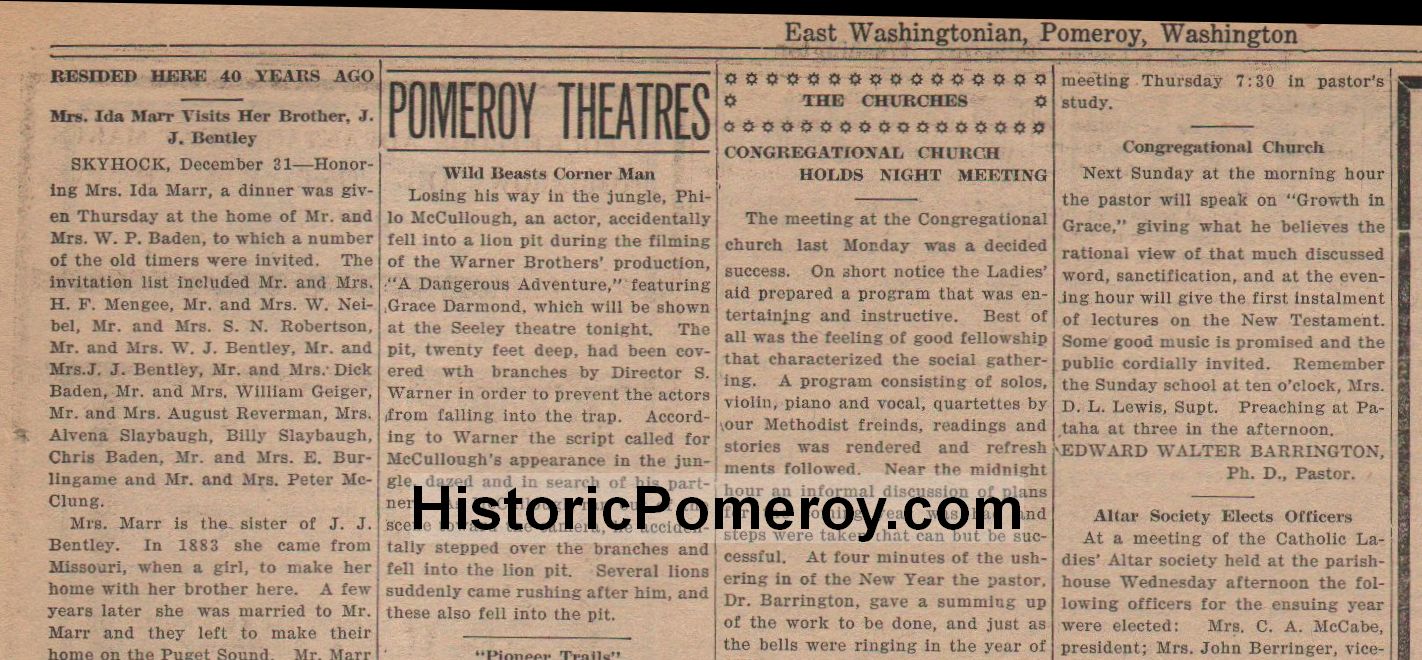 News from Pomeroy and around Garfield County, January, 1924, Pomeroy