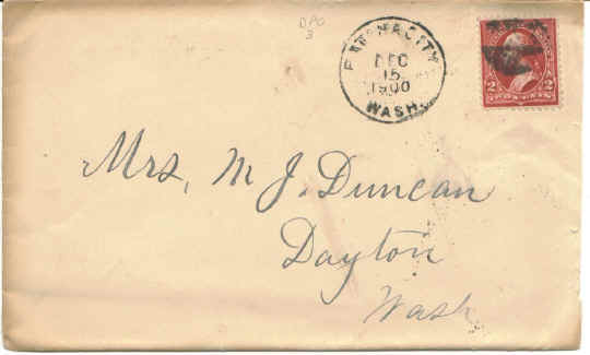 1900 cover from Pataha City, Garfield County, Washington