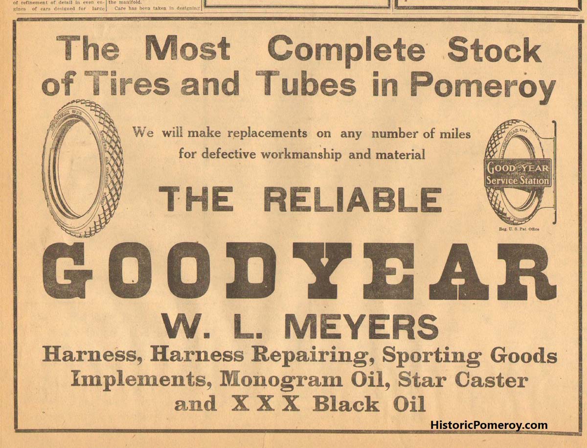 Historic W.L. Meyers advertisement, Pomeroy WA