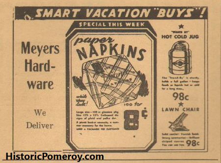 Historic W.L. Meyers advertisement, Pomeroy WA