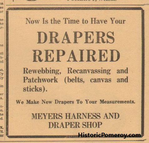 Historic W.L. Meyers advertisement, Pomeroy WA