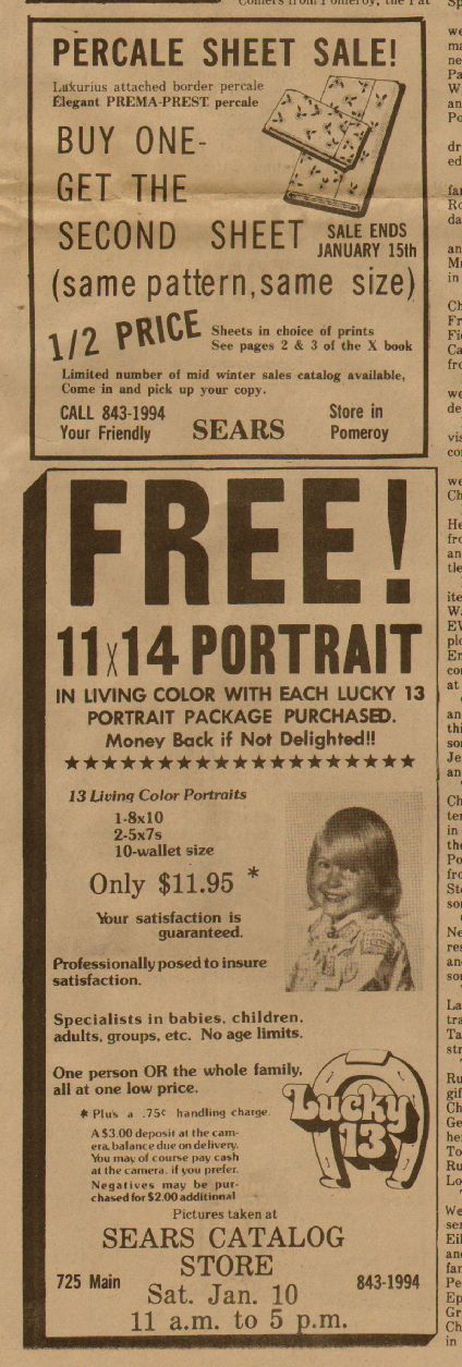 Historic Sears advertisement, Pomeroy WA