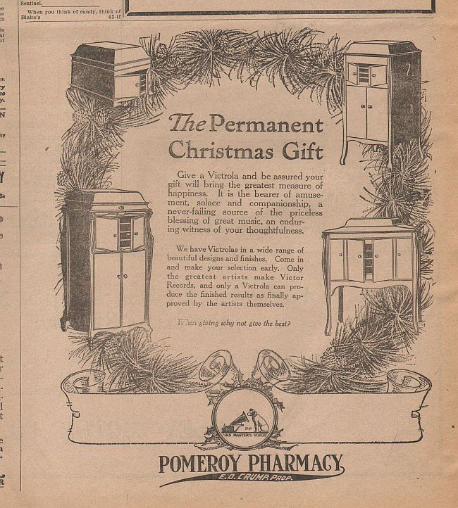 December, 1922, Victrola advertisement