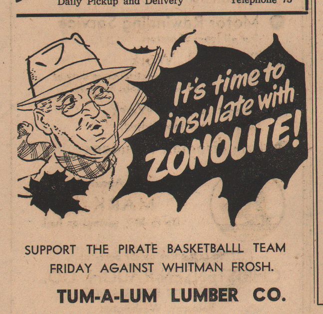 Advertisement from Pomeroy East Washingtonian newspaper for Tum-A-Lum Lumber Company