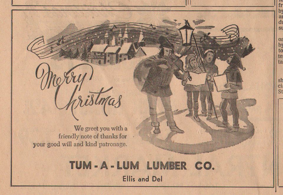 Advertisement from Pomeroy East Washingtonian newspaper for Tum-A-Lum Lumber Company